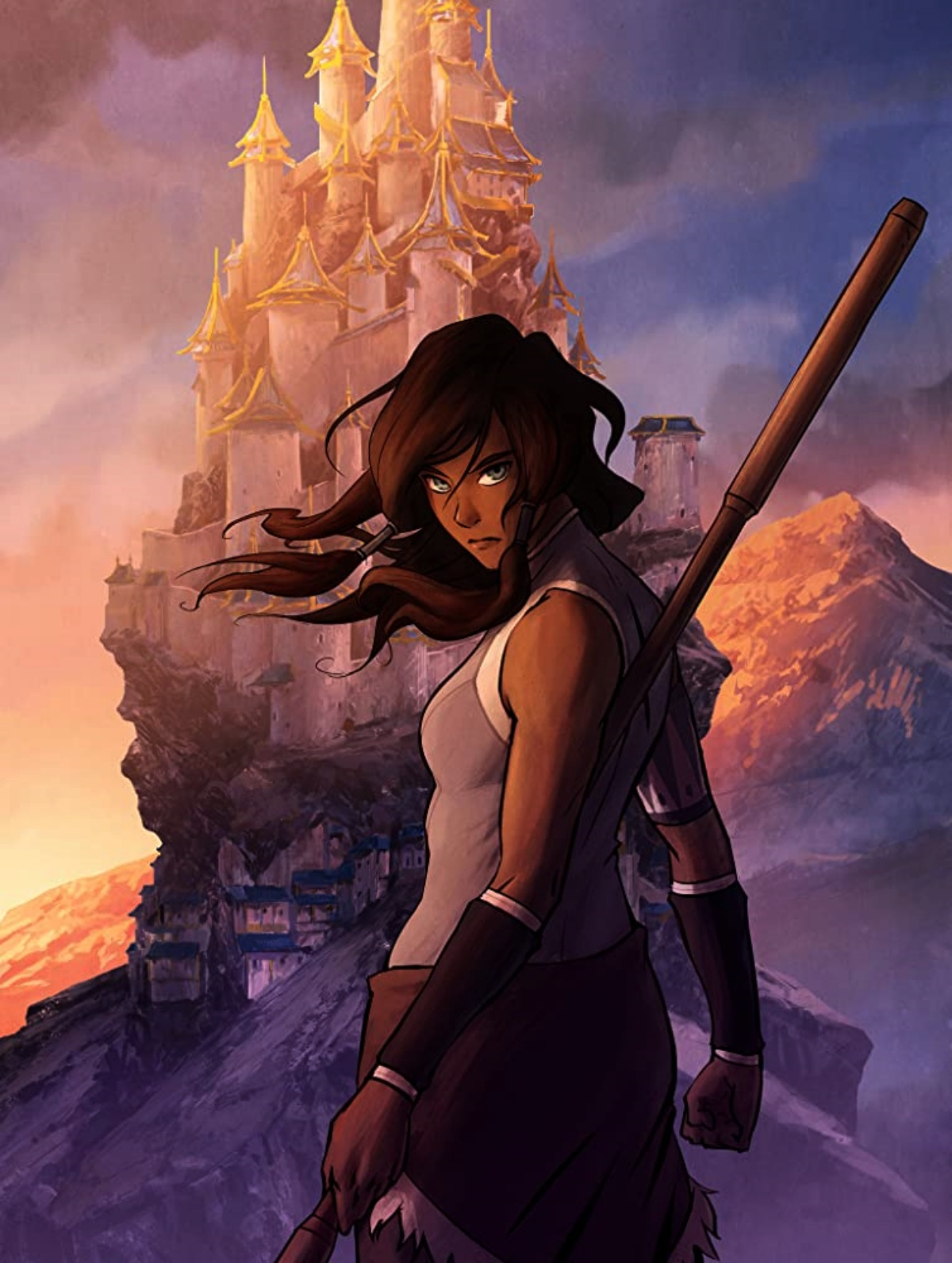 Korra frente al Templo Aire en La leyenda de Korra